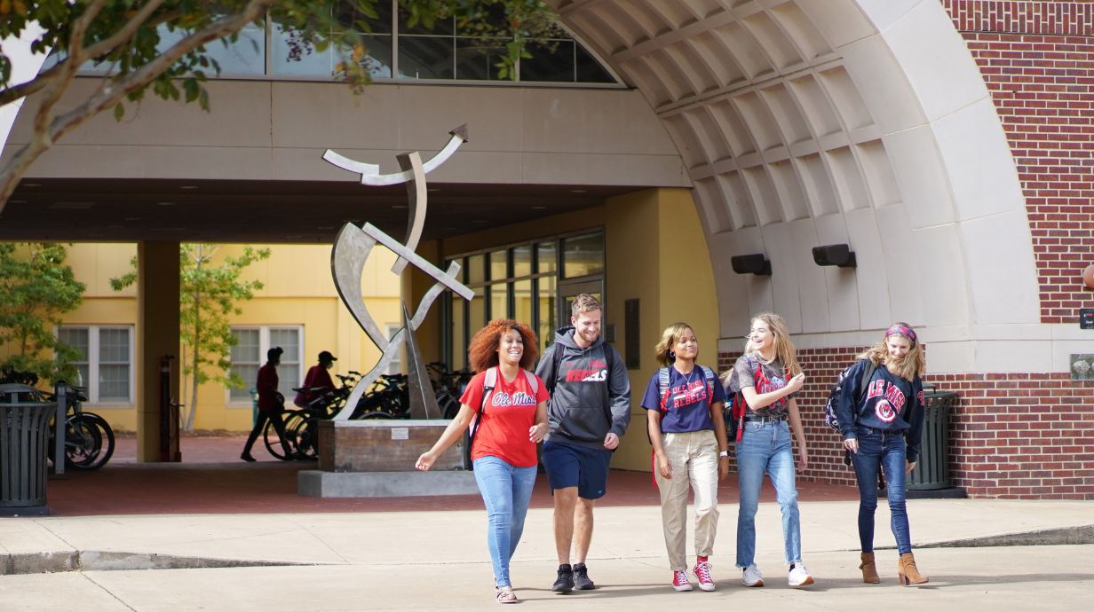 Health and Human Services students leaving the RC south. 